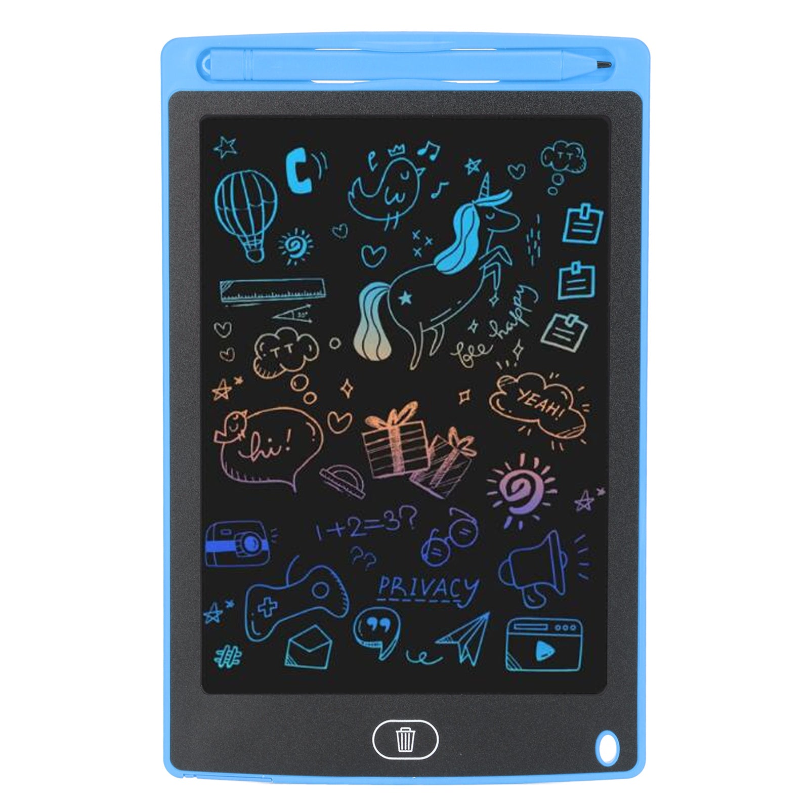 8.5 Inch Writing Tablet LCD Colorful Drawing Tablet Pad Kids Colorful Doodle Board Toy for 1 to 10 Years Old Girls Boys Dark Blue